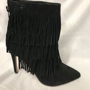 Steve Madden leather boot black suede new